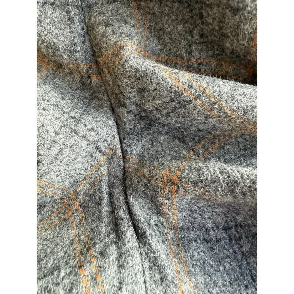 J.Crew Women's Italian Wool Grey Plaid Pants - Size 2